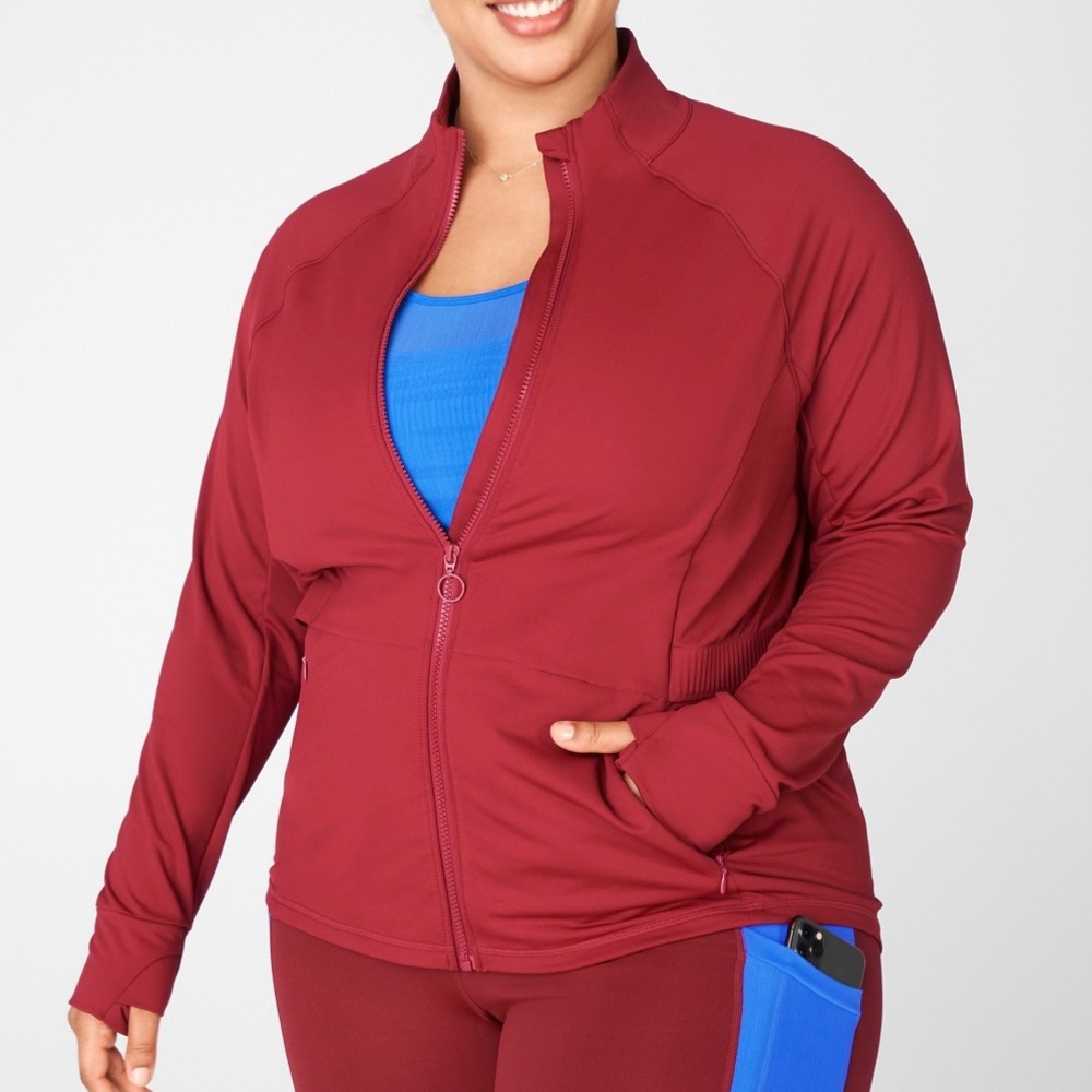 Fabletics Trinity Cold Weather Performance Jacket Size 4X Brick‎ Red